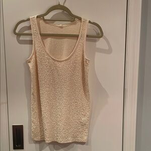 J Crew Sequined Cream Sleeveless Top XS